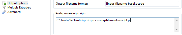 Post-processing script option.