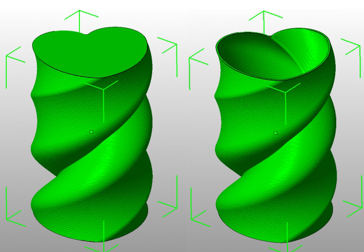 Creating a vase from a solid model.