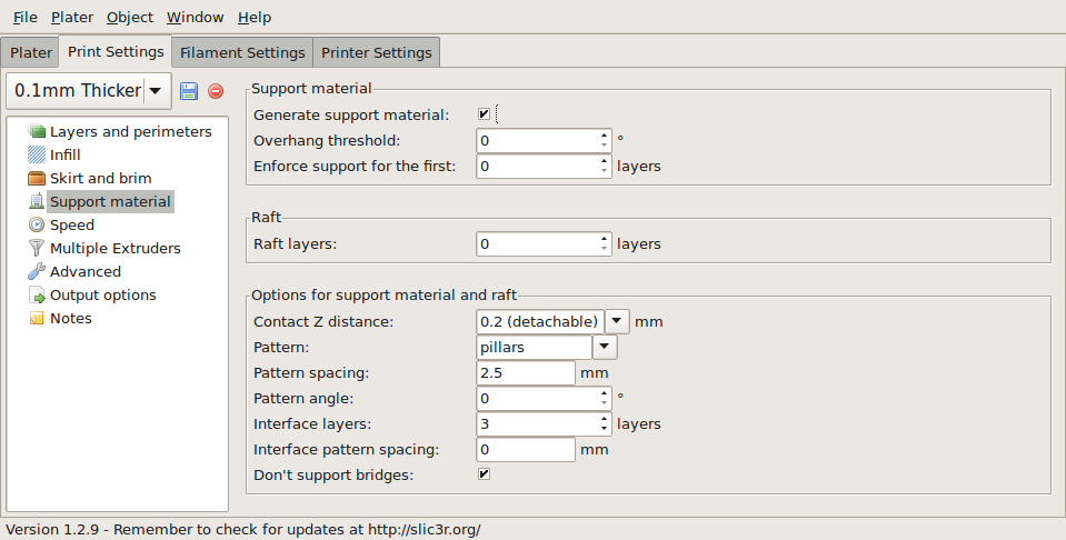 Support structure options.