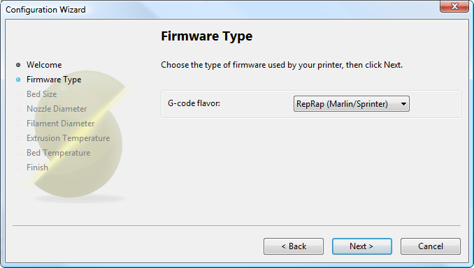 Configuration Wizard: Firmware Type